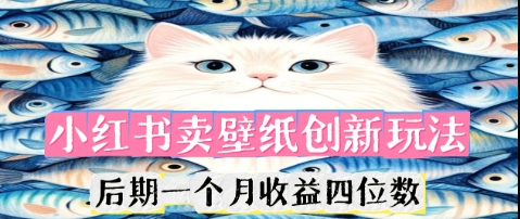 小红书卖壁纸创新玩法，后期一个月收益四位数-轻创终点站
